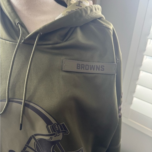 Mens NFL Nike Cleveland Browns Salute to Service Olive Hoodie size XXL - Picture 2 of 8